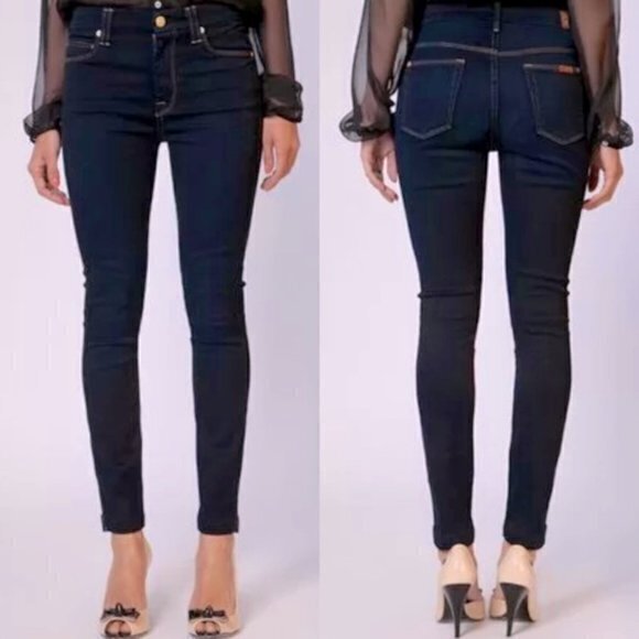 7FAM Dark Skinny Jeans The Slim Cigarette Ankle 27‎ - Picture 1 of 11